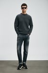 Pamuklu Slim Fit Normal Bel Dar Paça Jeans Erkek Kot Pantolon 112200265 GRİ