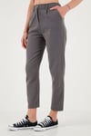 Pamuklu Slim Fit Normal Bel Düz Paça Kadın Pantolon 668Y5121 ANTRASİT