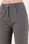 Pamuklu Slim Fit Normal Bel Düz Paça Kadın Pantolon 668Y5121 ANTRASİT