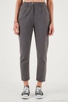 Pamuklu Slim Fit Normal Bel Düz Paça Kadın Pantolon 668Y5121 ANTRASİT