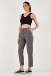 Pamuklu Slim Fit Normal Bel Düz Paça Kadın Pantolon 668Y5121 ANTRASİT