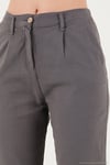 Pamuklu Slim Fit Normal Bel Düz Paça Kadın Pantolon 668Y5121 ANTRASİT