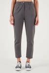 Pamuklu Slim Fit Normal Bel Düz Paça Kadın Pantolon 668Y5121 ANTRASİT