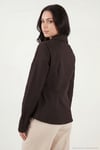 Pamuklu Slim Fit Toka Detaylı Uzun Kollu Kadın Gömlek 6778317 KAHVE