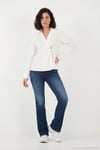 Pamuklu Slim Fit Toka Detaylı Uzun Kollu Kadın Gömlek 6778317 BEYAZ
