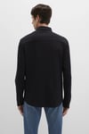 Pamuklu Slim Fit Uzun Kollu Erkek Gömlek 0211758-900 SİYAH