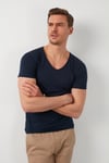 Pamuklu Slim Fit V Yaka Basic Erkek T Shirt 5412001 LACİVERT