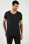 Pamuklu Slim Fit V Yaka Basic Erkek T Shirt 5412001 FÜME