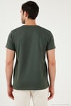 Pamuklu Slim Fit V Yaka Basic Erkek T Shirt 5412001 HAKİ