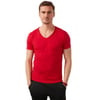Pamuklu Slim Fit V Yaka Basic Erkek T Shirt 5412001 KIRMIZI