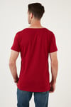 Pamuklu Slim Fit V Yaka Basic Erkek T Shirt 5412001 KIRMIZI