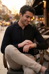 Pamuklu Slim Fit Yarım Fermuarlı Polo Yaka Erkek Sweat 5903010 SİYAH