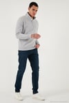 Pamuklu Slim Fit Yüksek Bel Dar Paça Jeans Erkek Kot Pantolon 3300C28TOKYO LACİVERT