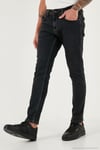 Pamuklu Slim Fit Yüksek Bel Dar Paça Jeans Erkek Kot Pantolon 3300C30TOKYO SİYAH