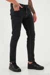 Pamuklu Slim Fit Yüksek Bel Dar Paça Jeans Erkek Kot Pantolon 3300C30TOKYO SİYAH