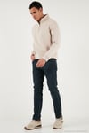Pamuklu Slim Fit Yüksek Bel Dar Paça Jeans Erkek Kot Pantolon 3300C45TOKYO MAVİ