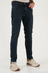 Pamuklu Slim Fit Yüksek Bel Dar Paça Jeans Erkek Kot Pantolon 3300C45TOKYO MAVİ