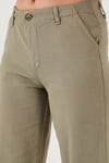 Pamuklu Standart Fit Yüksek Bel Geniş Paça Kadın Pantolon 668YP5193 HAKİ