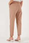 Pamuklu Standart Fit Yüksel Bel Düz Paça Kadın Pantolon 668YP4924 CAMEL