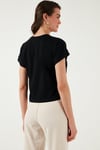 Pamuklu Tek Cepli Regular Fit Bisiklet Yaka Kadın T Shirt 5865818 SİYAH