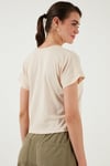 Pamuklu Tek Cepli Regular Fit Bisiklet Yaka Kadın T Shirt 5865818 TAŞ