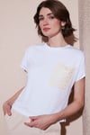 Pamuklu Tek Cepli Regular Fit Bisiklet Yaka Kadın T Shirt 5865818 BEYAZ