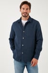 Pamuklu Tek Cepli Regular Fit Erkek Gömlek CF25W129140 LACİVERT