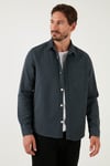 Pamuklu Tek Cepli Regular Fit Erkek Gömlek CF25W129140 ANTRASİT