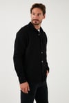 Pamuklu Tek Cepli Regular Fit Erkek Gömlek CF25W129140 SİYAH