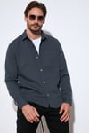 Pamuklu Tek Cepli Regular Fit Erkek Gömlek CF25W129140 ANTRASİT