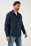 Pamuklu Tek Cepli Regular Fit Erkek Gömlek CF25W129140 LACİVERT
