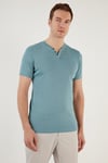 Pamuklu V Yaka Regular Fit Erkek T Shirt 5902122 AÇIK MAVİ