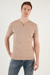 Pamuklu V Yaka Regular Fit Erkek T Shirt 5902122 TAŞ