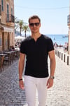 Pamuklu V Yaka Regular Fit Erkek T Shirt 5902122 SİYAH
