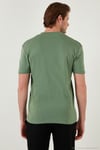 Pamuklu V Yaka Regular Fit Erkek T Shirt 5902122 ELMA YEŞİLİ