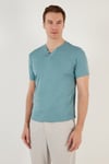 Pamuklu V Yaka Regular Fit Erkek T Shirt 5902122 AÇIK MAVİ