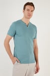 Pamuklu V Yaka Regular Fit Erkek T Shirt 5902122 AÇIK MAVİ