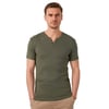 Pamuklu V Yaka Regular Fit Erkek T Shirt 5902122 HAKİ