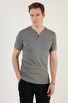 Pamuklu V Yaka Regular Fit Erkek T Shirt 5902122 AÇIK HAKİ