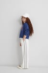 Pamuklu Wide Leg Fit Geniş Paça Şeritli Kız Çocuk Eşofman Altı 7010021-70057 BEYAZ