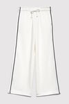 Pamuklu Wide Leg Fit Geniş Paça Şeritli Kız Çocuk Eşofman Altı 7010021-70057 BEYAZ