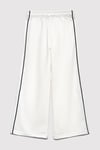 Pamuklu Wide Leg Fit Geniş Paça Şeritli Kız Çocuk Eşofman Altı 7010021-70057 BEYAZ