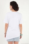 Pamuklu Yanı Büzgülü Asimetrik Kesim Bisiklet Yaka Kadın T Shirt 5867017 BEYAZ