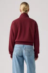Pamuklu Yarım Fermuarlı Dik Yaka Kadın Sweat 008CM-0000 VİŞNE