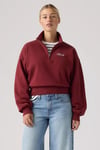 Pamuklu Yarım Fermuarlı Dik Yaka Kadın Sweat 008CM-0000 VİŞNE