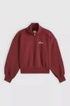 Pamuklu Yarım Fermuarlı Dik Yaka Kadın Sweat 008CM-0000 VİŞNE