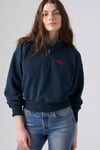 Pamuklu Yarım Fermuarlı Dik Yaka Kadın Sweat 008CM-0002 İNDİGO