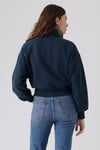 Pamuklu Yarım Fermuarlı Dik Yaka Kadın Sweat 008CM-0002 İNDİGO