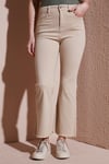 Pamuklu Yüksek Bel Bol Paça Jeans Kadın Kot Pantolon 26Y0294K1 BEJ