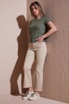Pamuklu Yüksek Bel Bol Paça Jeans Kadın Kot Pantolon 26Y0294K1 BEJ